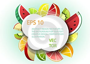 Three-dimensional fruit on a light background.